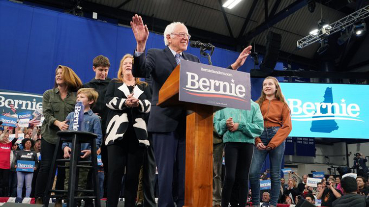 Ông Bernie Sanders giành chiến thắng trong cuộc bầu cử sơ bộ đảng Dân chủ ở bang New Hampshire. (Ảnh: NYT)