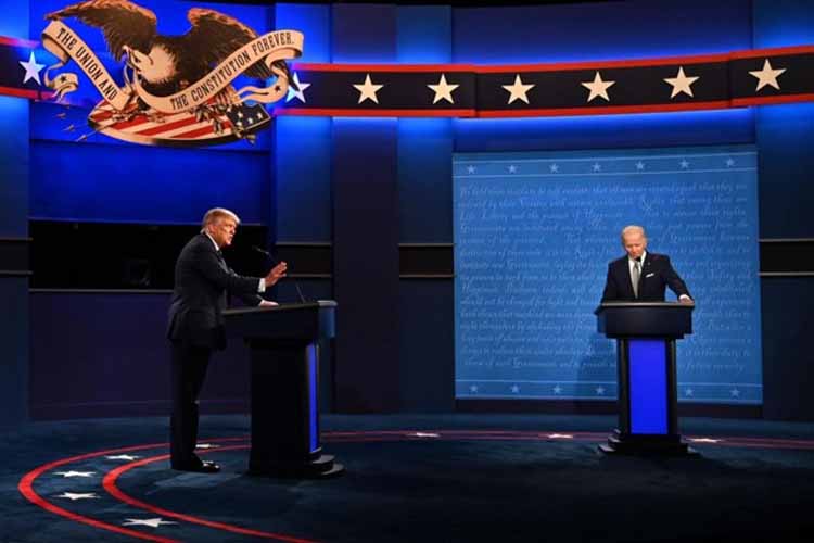 Hai ứng cử viên Tổng thống Mỹ Donald Trump và Joe Biden bước vào vòng tranh luận trực tiếp cuối cùng trước ngày bầu cử chính thức. (Ảnh: AFP)