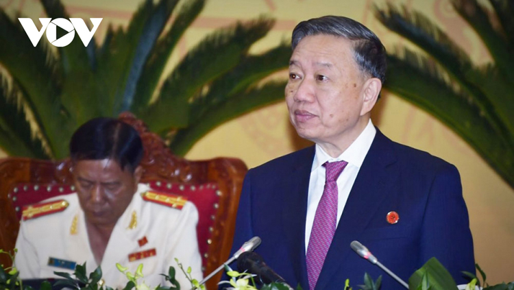 Đại tướng Tô Lâm phát biểu chỉ đạo tại Đại hội Đại biểu Đảng bộ tỉnh Cà Mau.