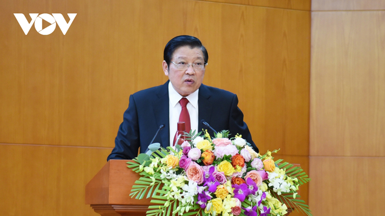 Ủy viên Bộ Chính trị, Bí thư Trung ương Đảng, Trưởng Ban Nội chính Trung ương Phan Đình Trạc phát biểu tại Hội nghị.