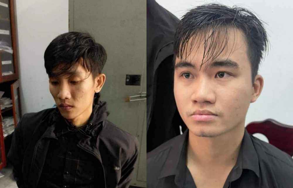Hai đối tượng Trần Văn Trí và Nguyễn Mạnh Cường (bên phải)  trong vụ cướp ngân hàng ở Đà Nẵng.