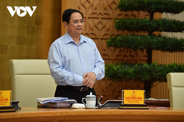 Thủ tướng Chính phủ Phạm Minh Chính phát biểu tại cuộc họp. 