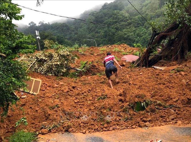 Hiện trường vụ sạt lở.