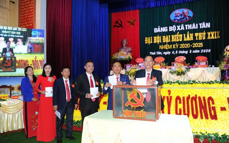 Đại hội đại biểu Đảng bộ xã Thái Tân nhiệm kỳ 2020 - 2025 (Ảnh: tinhuyhaiduong.vn)..