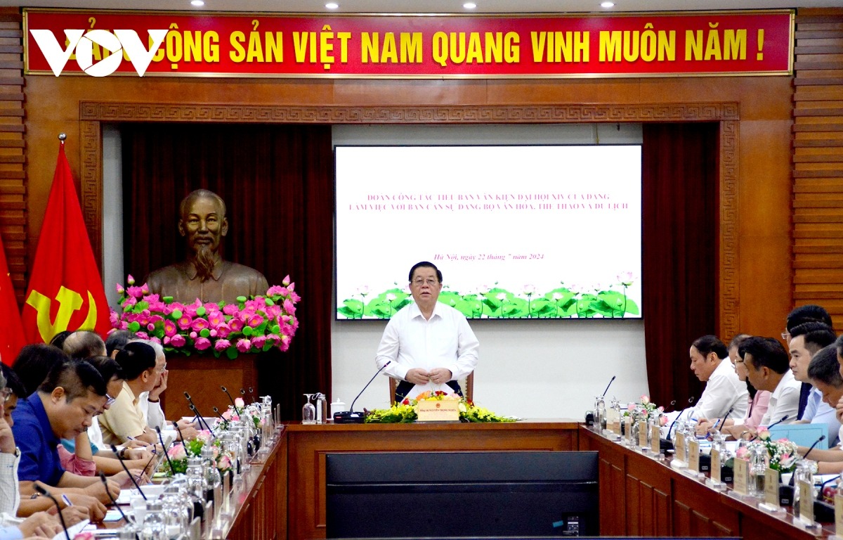 Đoàn Tiểu ban Văn kiện Đại hội XIV làm việc tại Bộ Văn hoá, Thể thao và Du lịch.