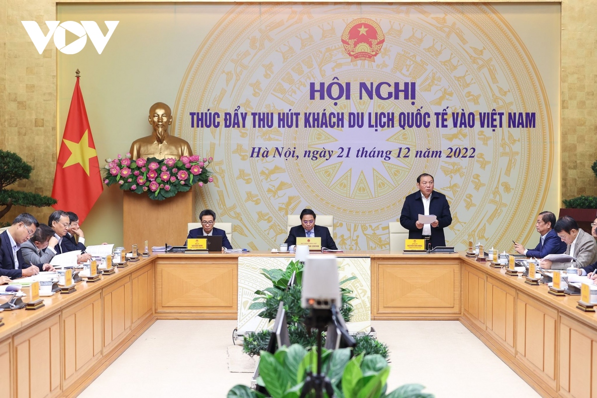 Thủ tướng Phạm Minh Chính chủ trì Hội nghị thúc đẩy thu hút khách du lịch quốc tế vào Việt Nam.