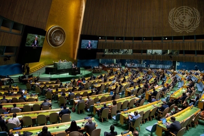 Tổng thư ký Liên Hợp Quốc Guterres phát biểu tại Đại hội đồng (Ảnh: UN)