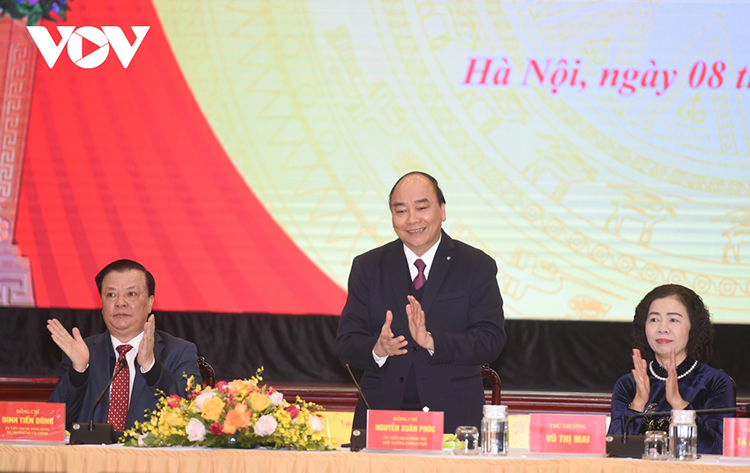 Thủ tướng Nguyễn Xuân Phúc tới dự Hội nghị tổng kết công tác tài chính-ngân sách Nhà nước của Bộ Tài chính.