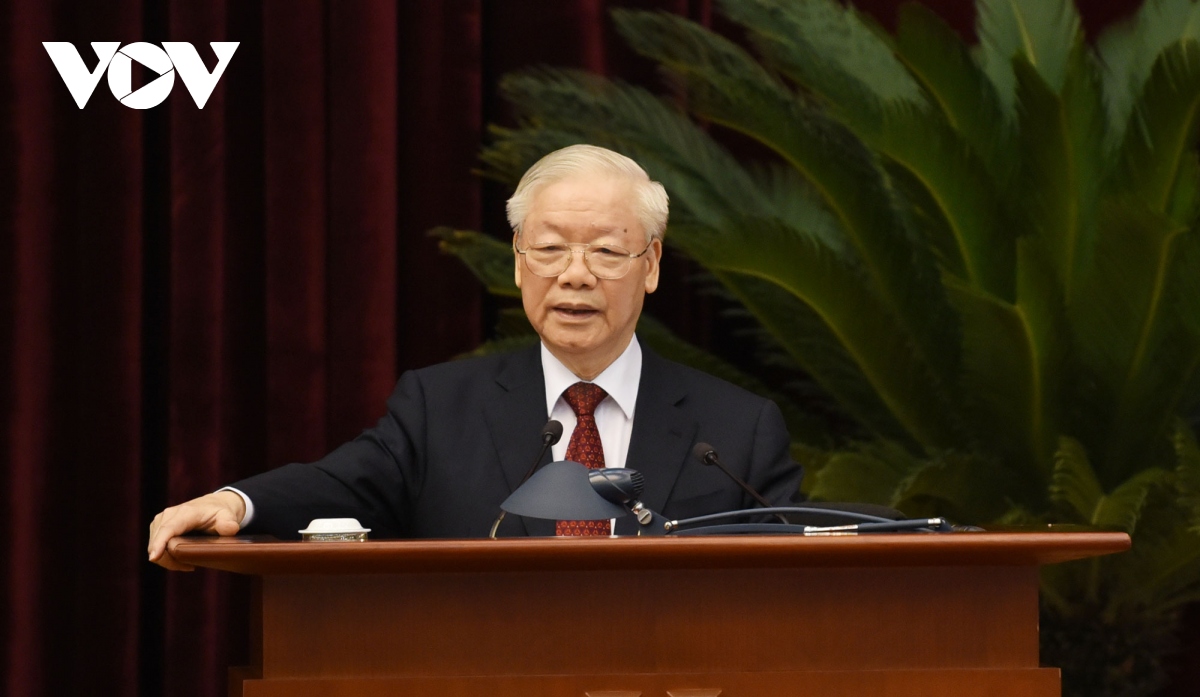 Tổng Bí thư Nguyễn Phú Trọng phát biểu tại hội nghị. 