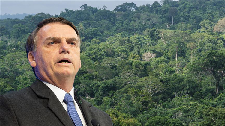 Tổng thống Bolsonaro nói Brazil sẵn sàng nhận viện trợ nước ngoài để cứu rừng Amazon, nhưng với điều kiện đi kèm. Ảnh: Anadolu Agency.