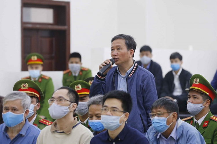 Bị cáo Trịnh Xuân Thanh tại phiên xét xử.