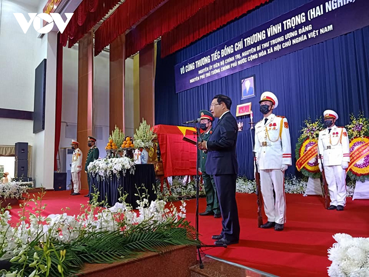 Phó thủ tướng Phạm Bình Minh, Trưởng Ban lễ tang Nhà nước đọc lời điếu