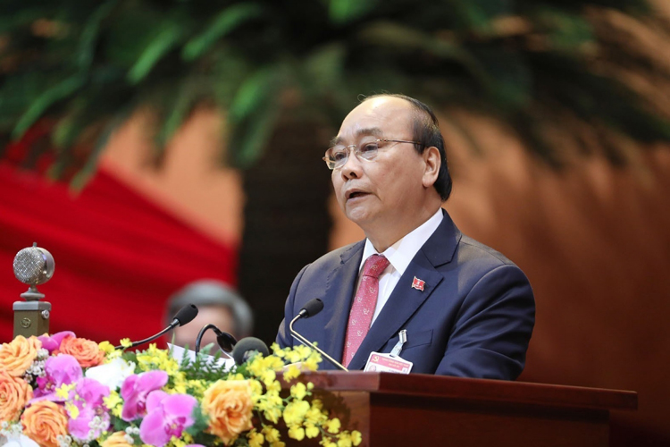 Uỷ viên Bộ Chính trị, Thủ tướng Chính phủ Nguyễn Xuân Phúc trình bày diễn văn khai mạc.