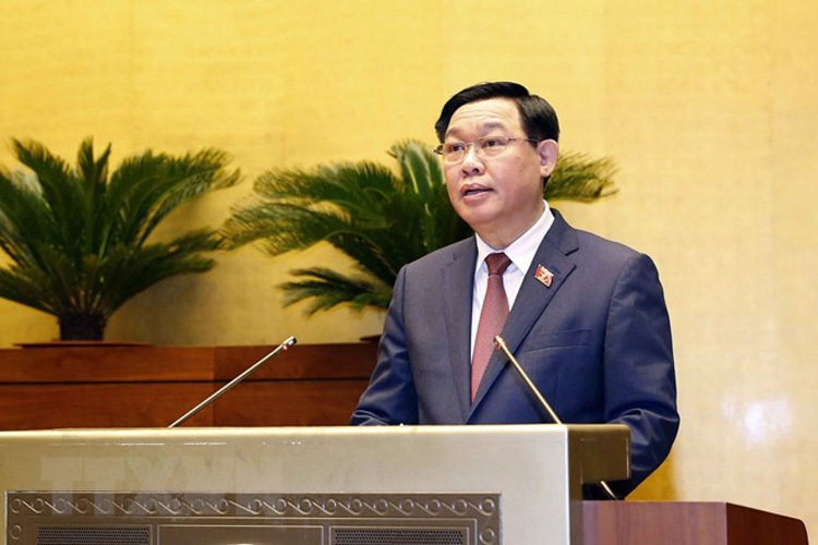 Chủ tịch Quốc hội Vương Đình Huệ phát biểu khai mạc kỳ họp. Ảnh: TTXVN. 