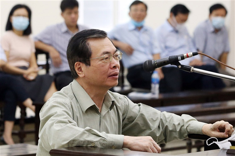 Cựu Bộ trưởng Vũ Huy Hoàng tại toà án. (Ảnh: TTXVN)