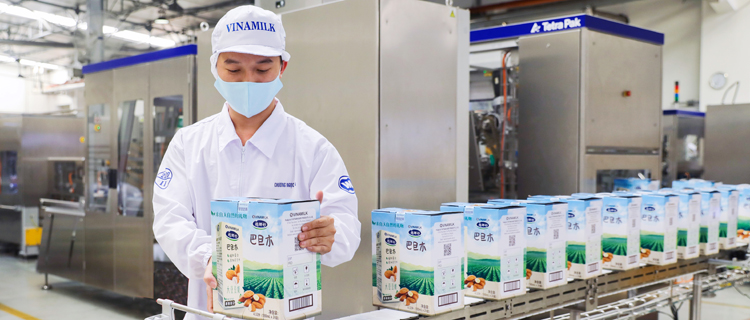 Sản phẩm sữa hạt cao cấp của Vinamilk xuất khẩu đi Trung Quốc có quy cách đóng gói và thiết kế bao bì khác biệt phù hợp với thị hiếu.