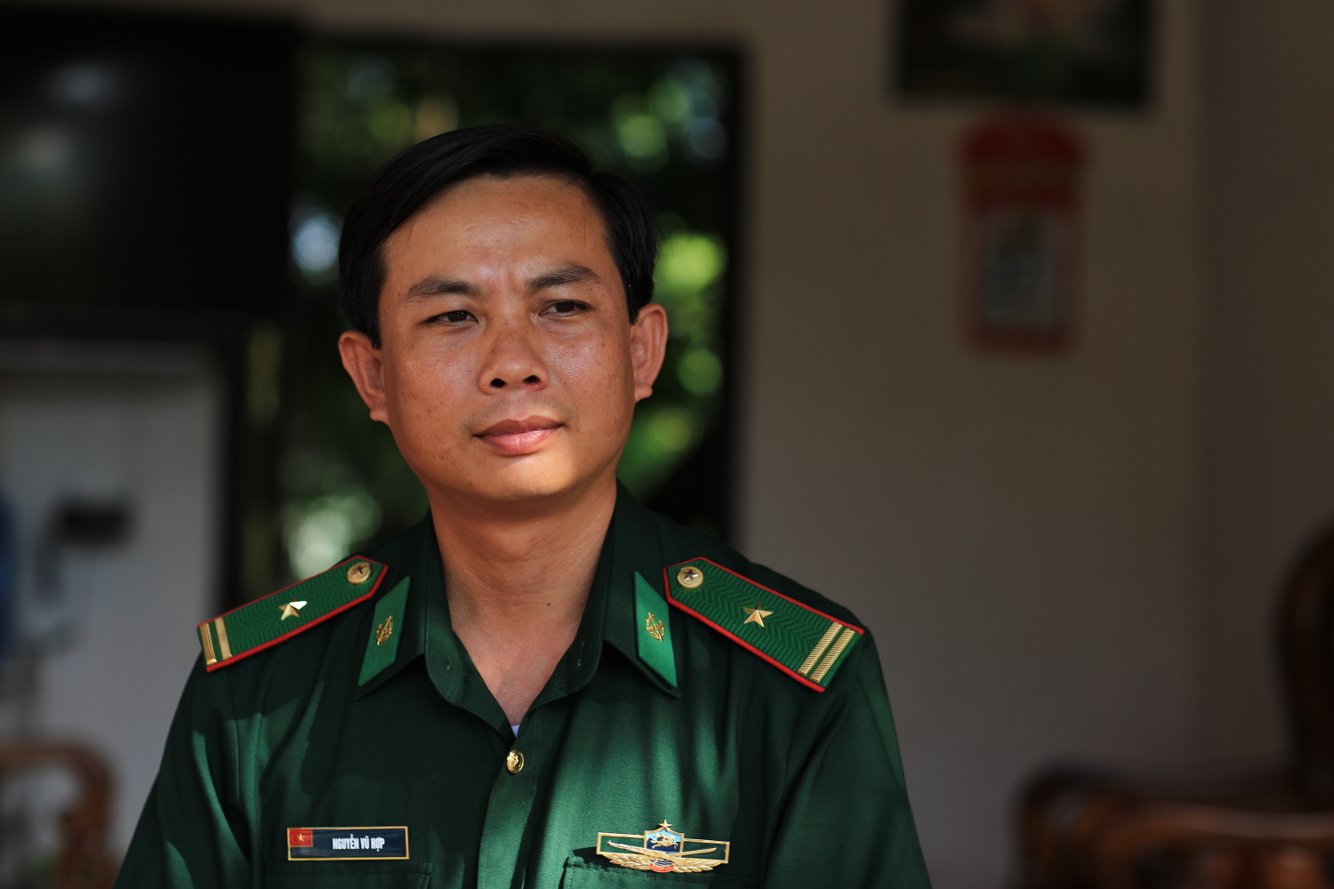 Thiếu tá Nguyễn Vũ Hợp - Chính trị viên ĐBP Thường Phước.