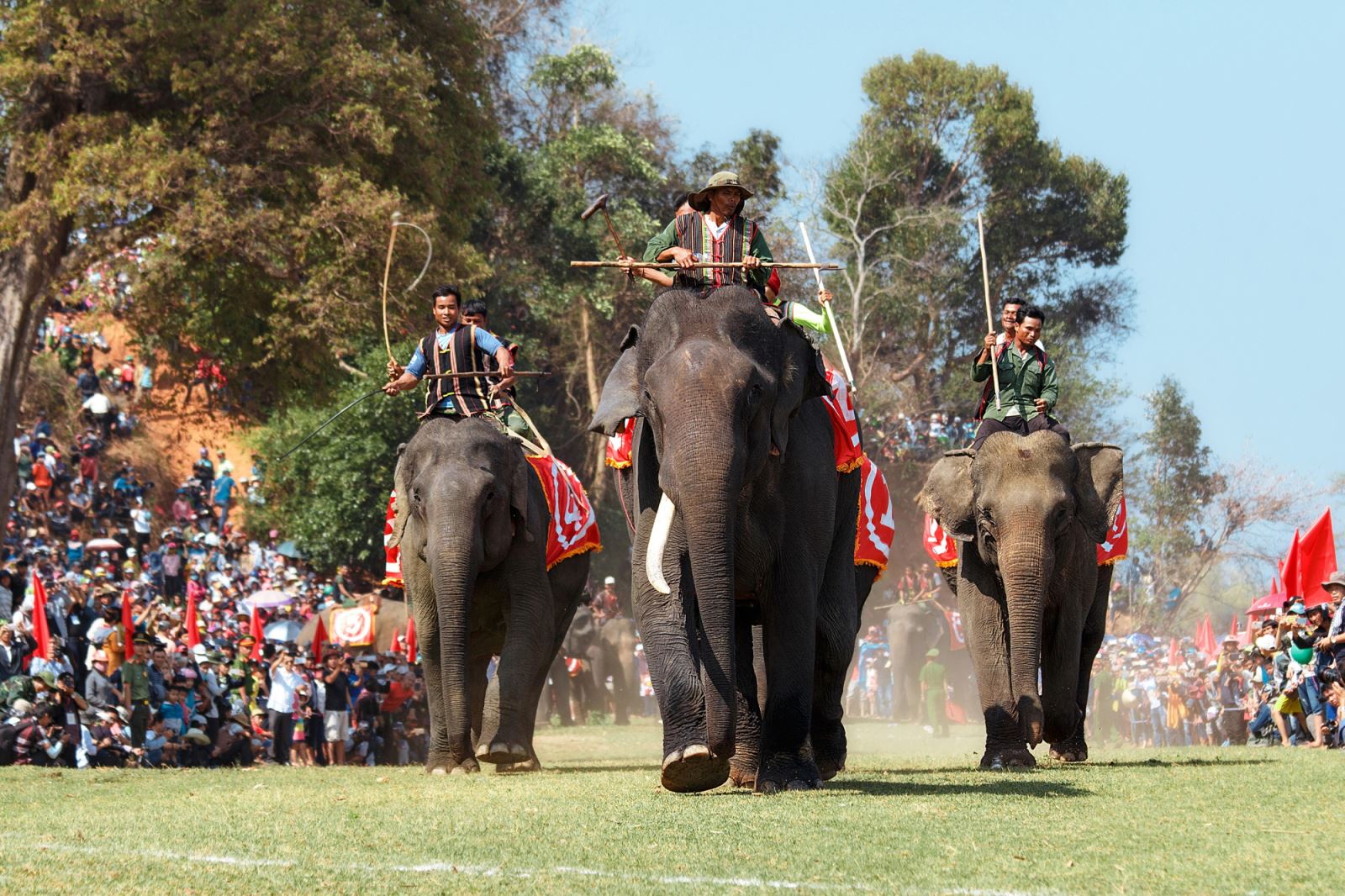 Lễ hội độc đáo đua voi trên cạn mang đậm bản sắc văn hóa Tây Nguyên được tổ chức 2 năm/lần tại huyện Lắk