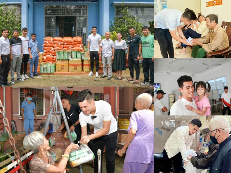 Tiền đạo Tiến Linh đã tích cực tổ chức, tham gia công tác thiện nguyện, chia sẻ yêu thương, lan tỏa những việc làm ý nghĩa trong cộng đồng