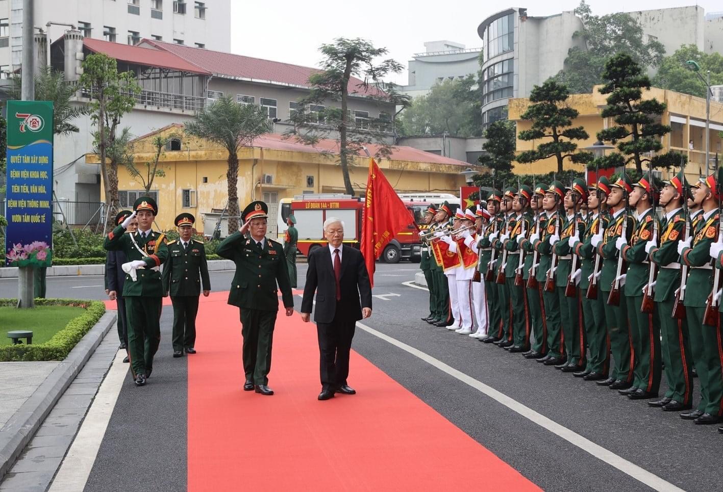 Đồng chí Tổng Bí thư Nguyễn Phú Trọng dự lễ kỷ niệm 70 năm ngày Truyền thống Bệnh viện TWQĐ 108 (1/4/1951-1/4/2021)