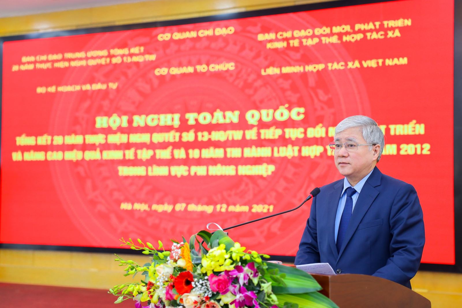 Bí thư Trung ương Đảng, Chủ tịch Ủy ban Trung ương MTTQ Việt Nam Đỗ Văn Chiến phát biểu chỉ đạo tại Hội nghị
