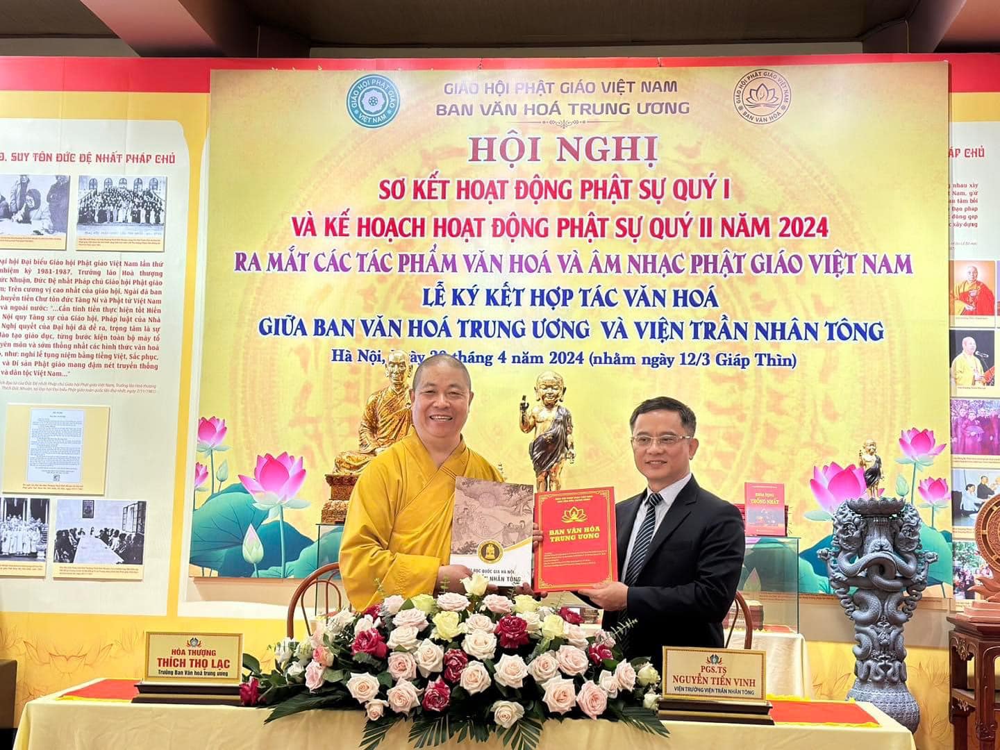 Lễ ký kết hợp tác văn hóa giữa Ban Văn hóa trung ương và Viện Trần Nhân Tông, Đại học Quốc gia Hà Nội