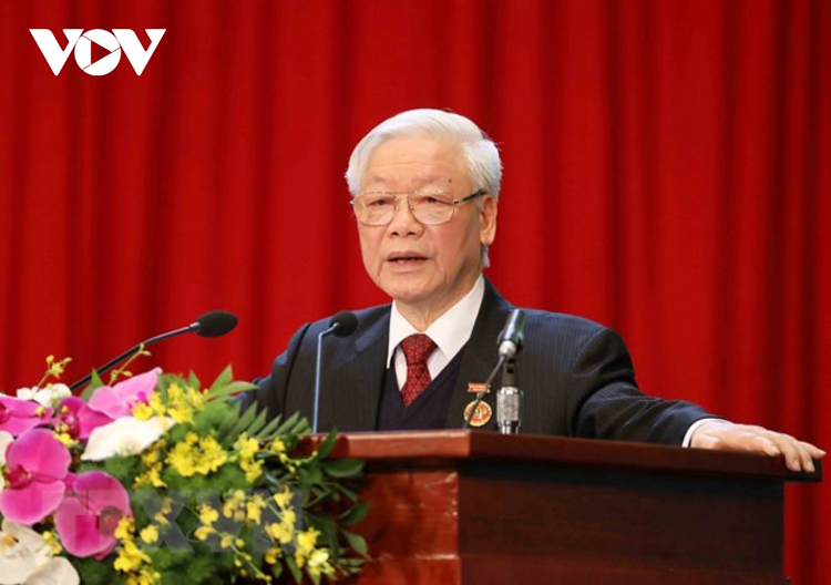 Tổng Bí thư, Chủ tịch nước Nguyễn Phú Trọng phát biểu tại Đại hội Thi đua yêu nước toàn quốc lần thứ X. Ảnh: Trọng Phú