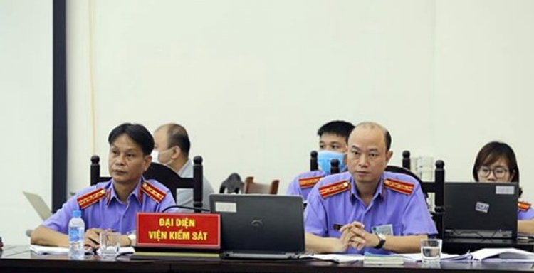 Đại diện VKSND TP Hà Nội tại phiên tòa. (Ảnh: Tấn Anh).