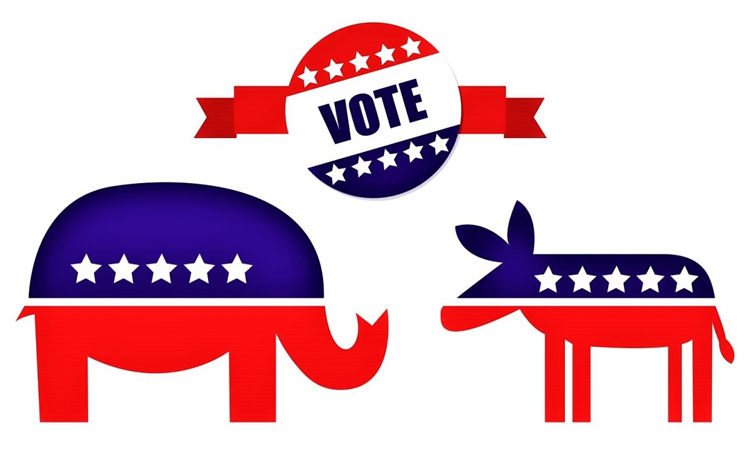 Bầu cử Tổng thống Mỹ thường là cuộc đua giữa đại diện hai đảng lớn Cộng hòa và Dân chủ; Nguồn: askideas.com