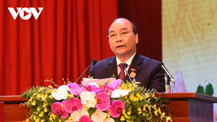 Thủ tướng Nguyễn Xuân Phúc phát biểu khai mạc Đại hội. Ảnh: Trọng Phú