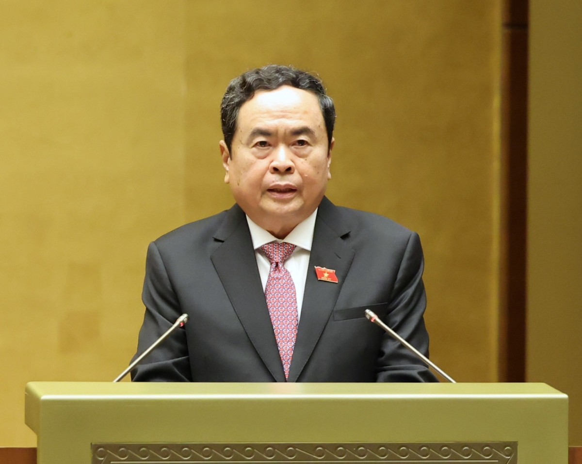 Ủy viên Bộ Chính trị, Phó Chủ tịch Thường trực Quốc hội Trần Thanh Mẫn phát biểu khai mạc Kỳ họp thứ 7 Quốc hội khóa XV.
