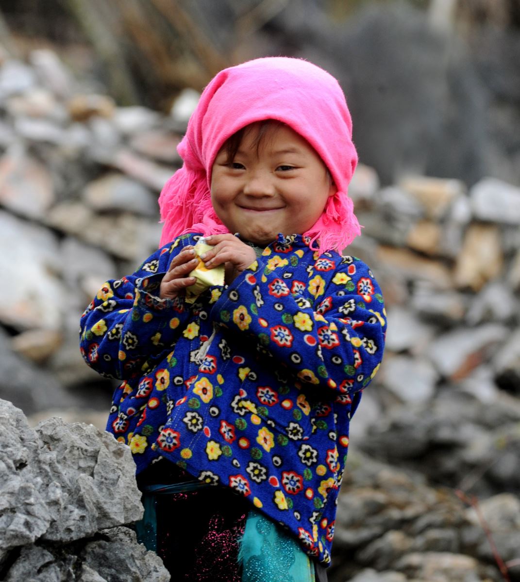 Vẻ đáng yêu của một em bé nơi Cao nguyên đá Hà Giang.