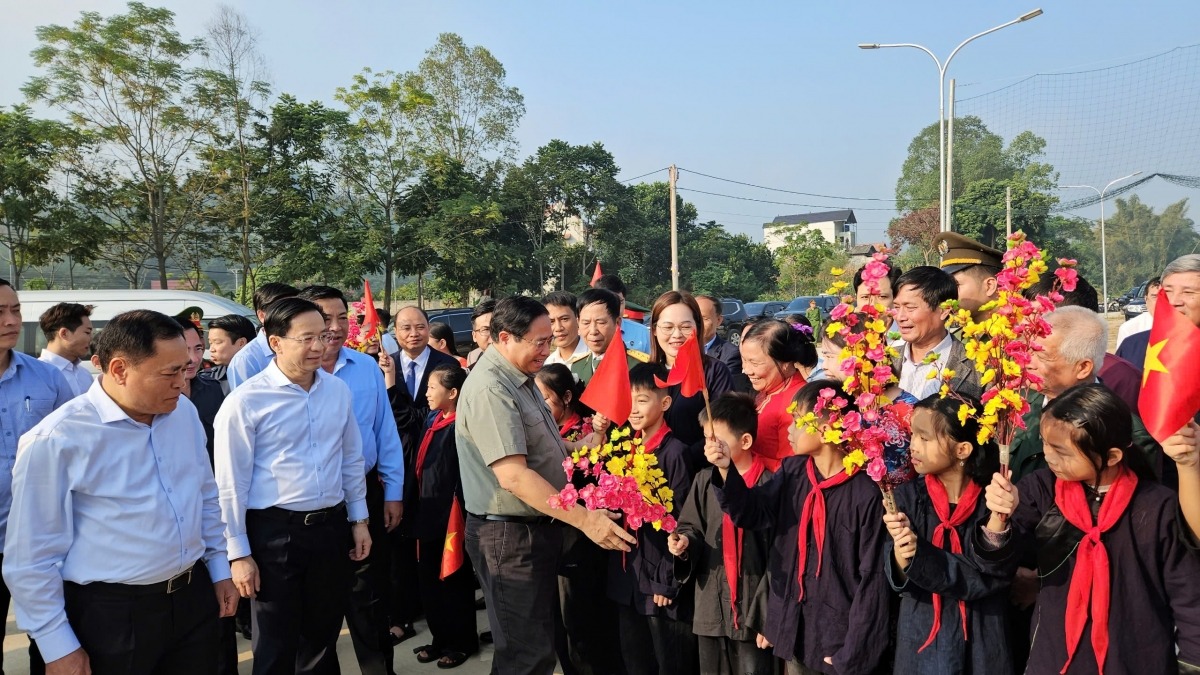 Thủ tướng Phạm Minh Chính dự Ngày hội Đại đoàn kết toàn dân tộc năm 2024 tại khu dân cư 8, thị trấn Na Sầm, huyện Văn Lãng, tỉnh Lạng Sơn.