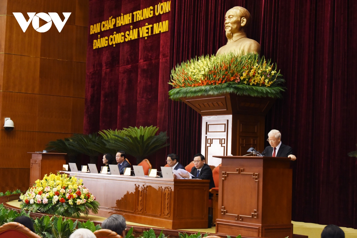 Tổng Bí thư Nguyễn Phú Trọng phát biểu tại phiên khai mạc Hội nghị giữa nhiệm kỳ Ban Chấp hành Trung ương Đảng khoá XIII.