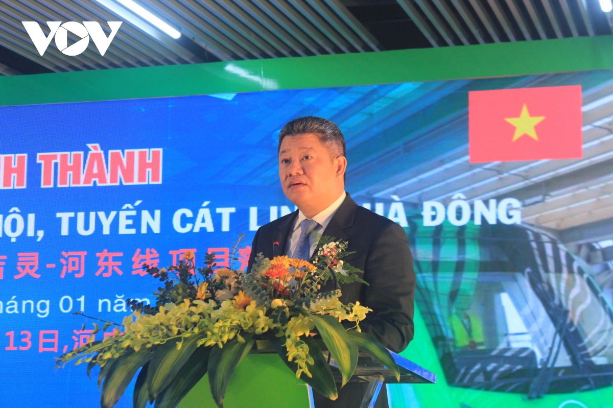 Ông Nguyễn Mạnh Quyền, Phó Chủ tịch UBND TP. Hà Nội phát biểu tại lễ khánh thành.