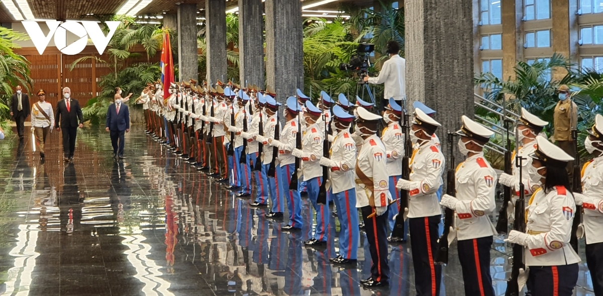 Chủ tịch nước Nguyễn Xuân Phúc trong chuyến thăm hữu nghị Cuba tháng 9/2021.
