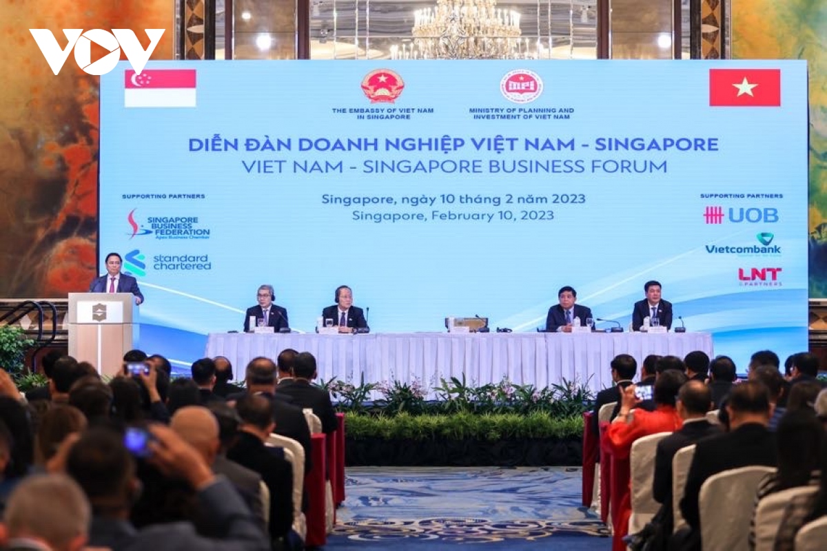 Thủ tướng Phạm Minh Chính dự Diễn đàn doanh nghiệp Việt Nam - Singapore.