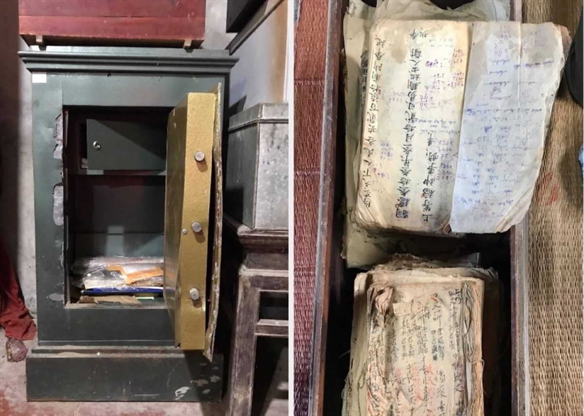 Chiếc két sắt đền Dị Nậu bị trộm phá và lấy đi nhiều sắc phong, tài liệu cổ.