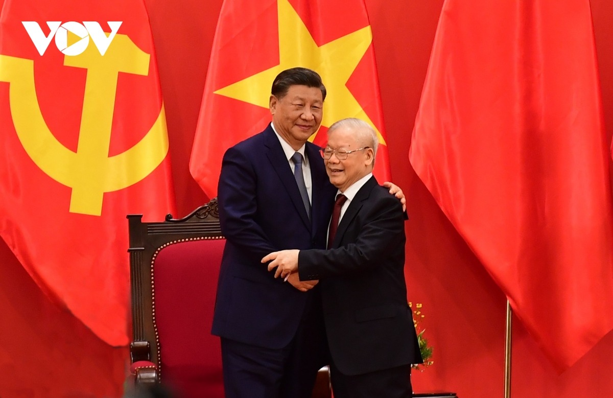 Tổng Bí thư Nguyễn Phú Trọng và Tổng Bí thư, Chủ tịch nước Trung Quốc Tập Cận Bình.