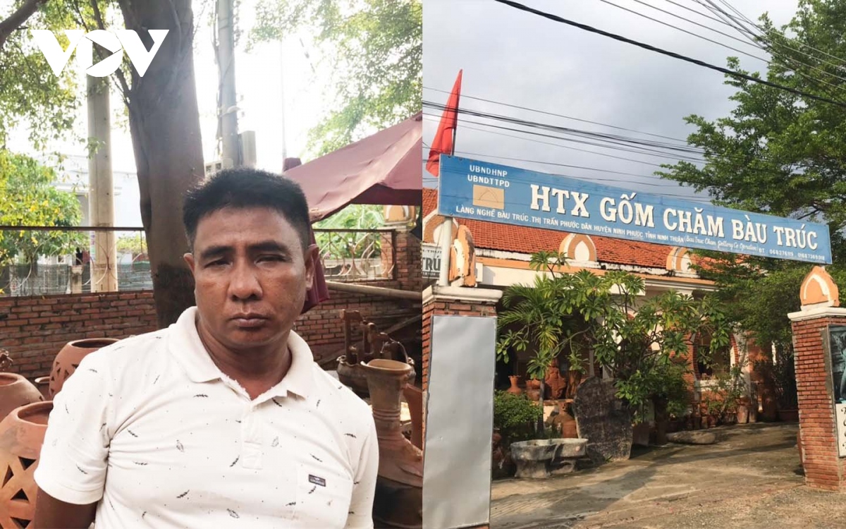 Ông Phú Hữu Minh Thuần - Chủ tịch HĐQT kiêm Giám đốc HTX gốm Chăm Bàu Trúc.