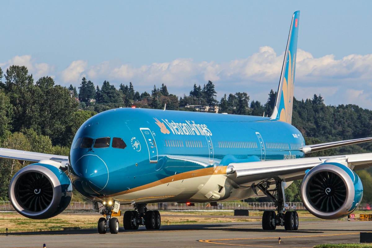 Máy bay của hãng hàng không Vietnam Airlines.