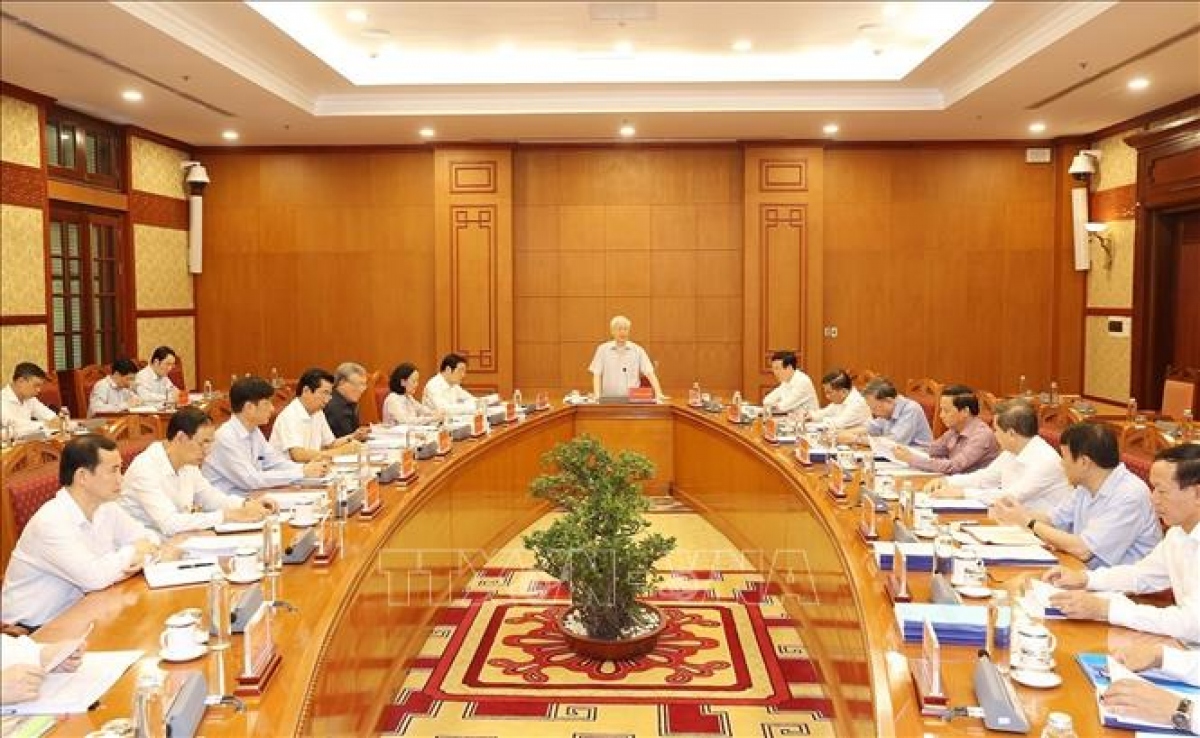 Tổng Bí thư Nguyễn Phú Trọng chủ trì cuộc họp của Thường trực Ban Chỉ đạo Trung ương về phòng, chống tham nhũng, tiêu cực (Ảnh: TTXVN)