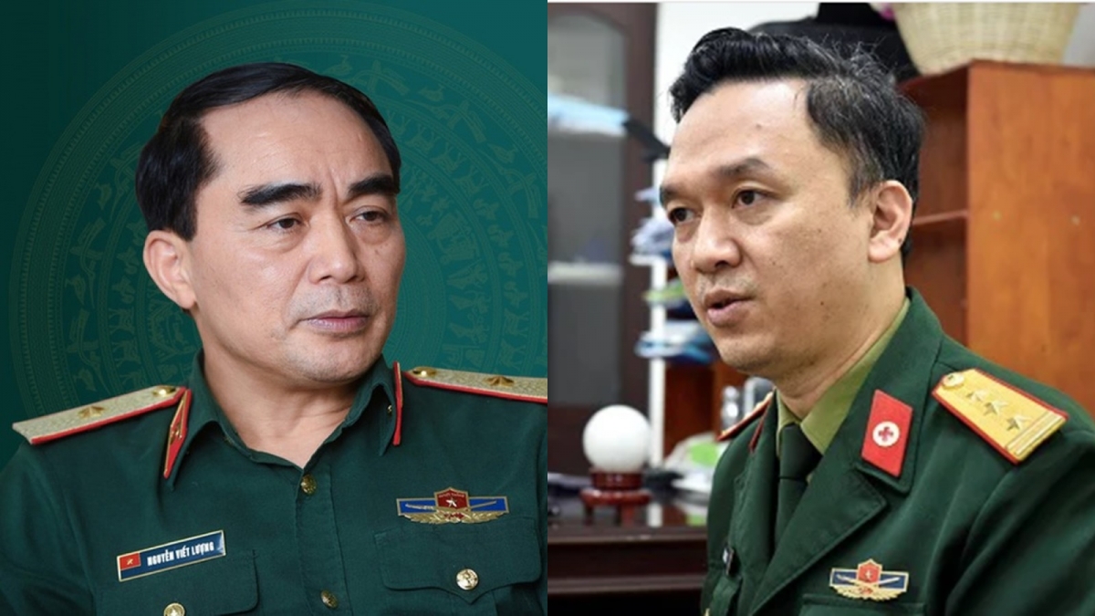 Trung tướng Nguyễn Viết Lượng (ảnh trái, khi còn mang quân hàm Thiếu tướng) bị kỷ luật cảnh cáo và Thượng tá Hồ Anh Sơn bị khai trừ ra khỏi Đảng.