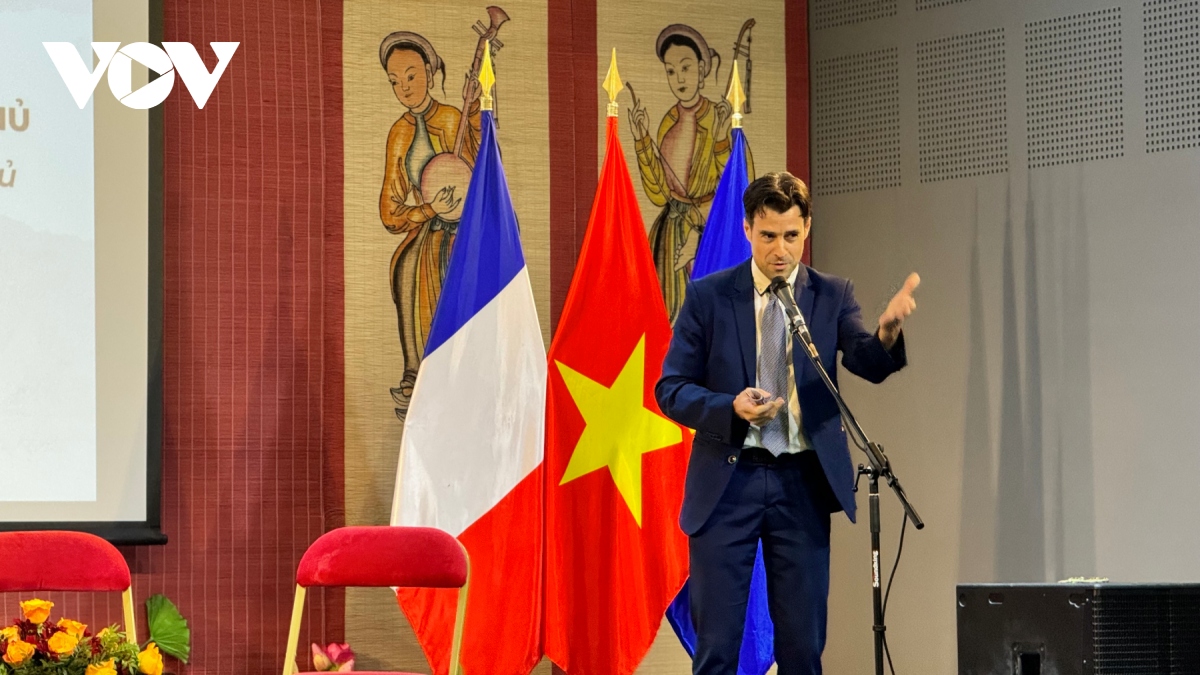 Giáo sư Pierre Journoud, giảng viên chuyên ngành Lịch sử đương đại, Đại học Paul-Valéry Montpellier 3. Ảnh: Anh Tuấn