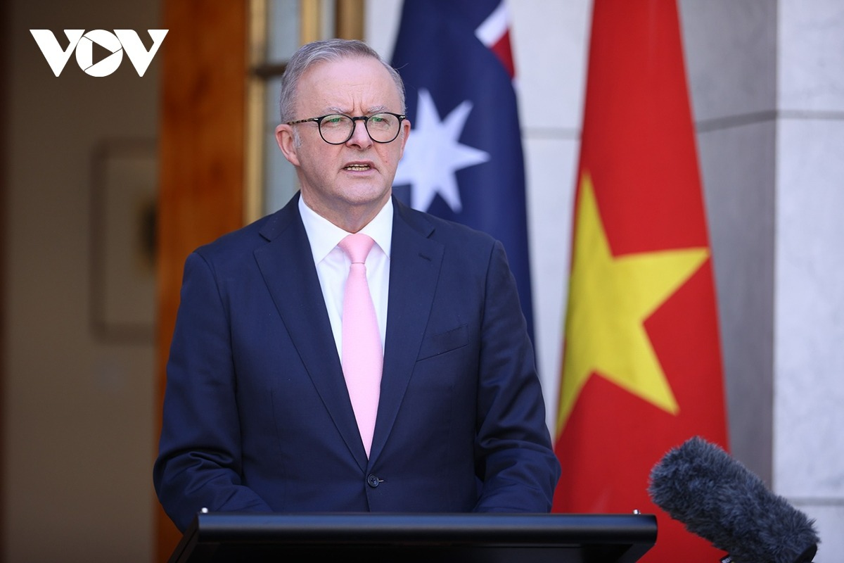 Thủ tướng Anthony Albanese bày tỏ vui mừng khi mối quan hệ Đối tác chiến lược Toàn diện Việt Nam - Australia có thêm một số trụ cột về hợp tác chống biến đổi khí hậu, môi trường và hợp tác về năng lượng.