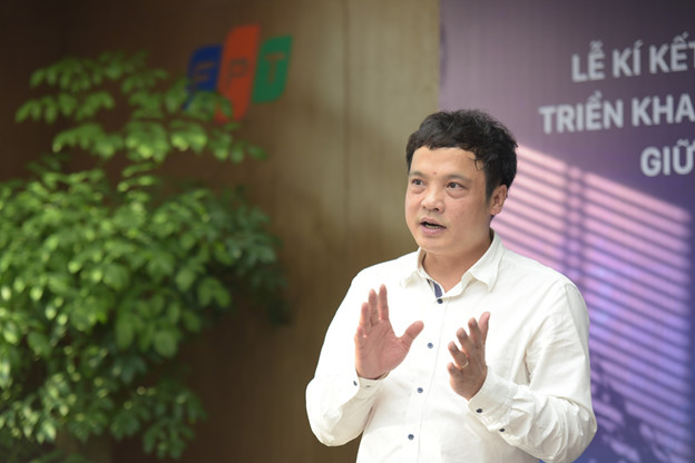Ông Nguyễn Văn Khoa - Tổng giám đốc Tập đoàn FPT phát biểu tại sự kiện.   